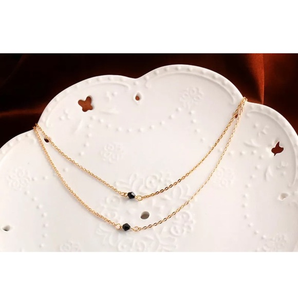 Black beads double layer necklace - Picture 2 of 2